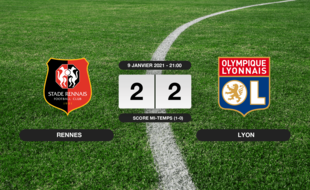 Stade Rennais - OL: Le Stade Rennais et l'OL font match nul 2-2