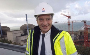 Le PDG d'EDF Henri Proglio, le 26 novembre 2009, à Flamanville.
