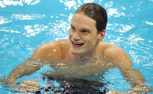Le nageur français Yannick Agnel, lors des Jeux olympiques de Londres le 30 juillet 2012.