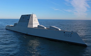 L'USS Zumwalt, le tout nouveau destroyer furtif de l'US Navy.