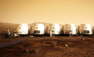 Des installations sur la planète Mars, imaginées par la société Mars One.