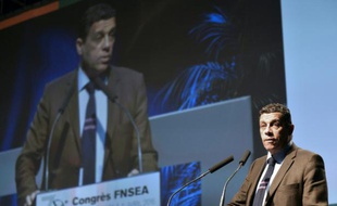 Xavier Beulin, président de la FNSEA à Laval, le 1er avril 2016