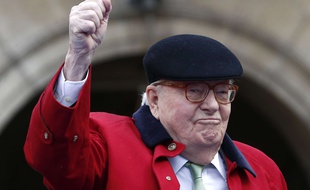 Photo de l'ancien leader du FN, Jean-Marie Le Pen, le 1er mai 2017, à Paris.