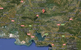 Googlemap localisant Oppède, dans le Vaucluse.