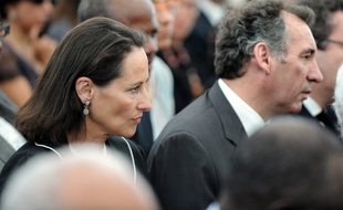 Ségolène Royal et François Bayrou lors des funérailles d'Aimé Césaire, à Fort-de-France le 20 avril 2008.