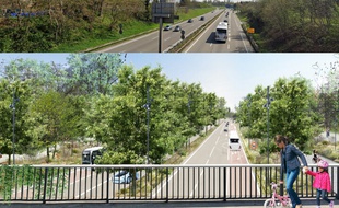 Projection avant et après sur l'A35.