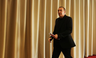 Jean-Marc Morandini arrive à sa conférence de presse, le 19 juillet 2016.