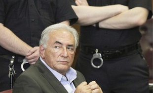 Strauss-Kahn, lors de sa compuration devant le grand jury, le 19 mai.