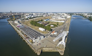 La pointe ouest de l'île de Nantes.
