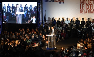 Benoît Hamon, pour son premier gros meeting, le 14 décembre à Paris.