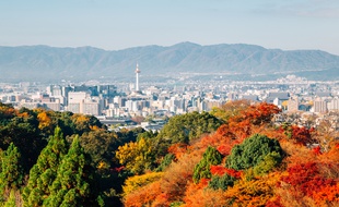 Vue sur la ville de Kyoto au Japon.