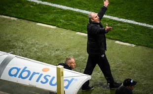 Alain Casanova, l'entraîneur du TFC, lors de Toulouse - Guingamp, le 20 décembre 2014 en Ligue 1.