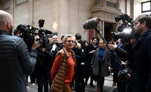 Paris, le 3 février 2020. Isabelle Balkany arrive à la cour d'appel de Paris où elle doit être jugée, avec son époux, Patrick, pour «blanchiment aggravé de fraude fiscale».
