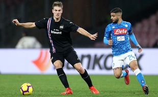 Joachim Andersen s'est confronté à des attaquants de très haut niveau la saison passée avec la Sampdoria, comme ici le Napolitain Lorenzo Insigne.