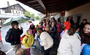 Rentrée scolaire le 26 août 2014 dans une école primaire à Praz-sur-Arly, en Haute-Savoie