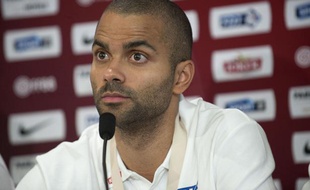 Le basketteur Tony Parker, lors d'une conférence de presse, le 23 septembre 2013 à Paris.