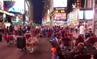 A Times Square (New York), après l'annonce de la mort de Michael Jacskon le 25 juin 2009.