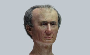 La reconstruction 3D du visage de l'empereur romain Jules César.