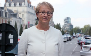 La maire de Rennes Nathalie Appéré, ici le 6 septembre 2018 devant le parking Vilaine, à République.