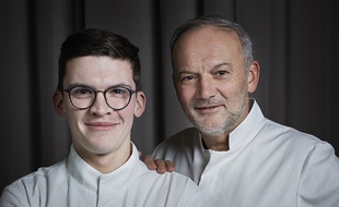 Le duo aux manettes du Paris-Brest: le jeune chef Benjamin Le Coat en cuisine et le chef étoilé Christian Le Squer qui signera la carte.