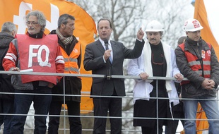 François Hollande à Florange le 24 février 2012.