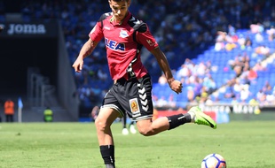 Le jeune défenseur français Théo Hernandez sous les couleurs d'Alaves, le 8 avril 2017.
