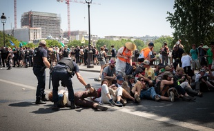 Les manifestants du mouvement Extinction Rebellion ont été aspergés de gaz lacrymogènes par des CRS.
