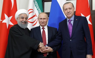 Les présidents Rohani, Poutine et Erdogan