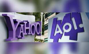 Les logos de Yahoo et AOL (illustration).