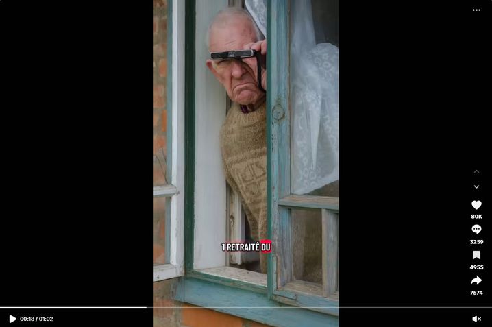La chaîne « LaTikTokInfo » est tellement forte qu’elle a pu filmer le retraité dénonciateur en pleine action... à moins que ces images aient été générées par une IA ?