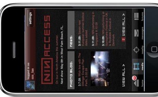 L'application Nine Inch Nails Access, sur l'iPhone