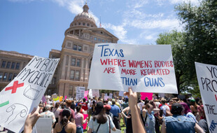 Manifestation contre l'interdiction de l'avortement au Texas en mai 2021.