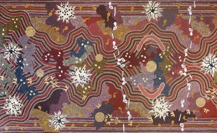 « Territoire autour du Mont Allan » de Clifford Possum Tjapaltjarri.