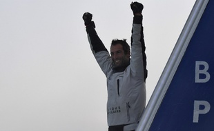 La joie du vainqueur Armel Le Cléac'h.