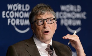 Le co-fondateur de Microsoft Bill Gates à Davos en Suisse le 22 janvier 2016