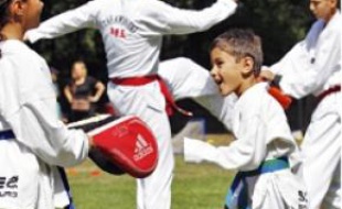 Belle démo de taekwondo, hier.