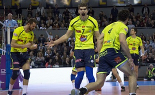 Trévor Clévenot lors du succès des Spacer's sur le Paris Volley, le 5 mars 2016 à Toulouse.