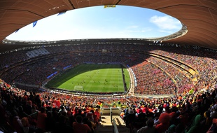 le stade de Soccer City (Johannesbourg), en juin 2010, lors d'un match de la Coupe du monde entre les Pays-Bas et le Danemark.