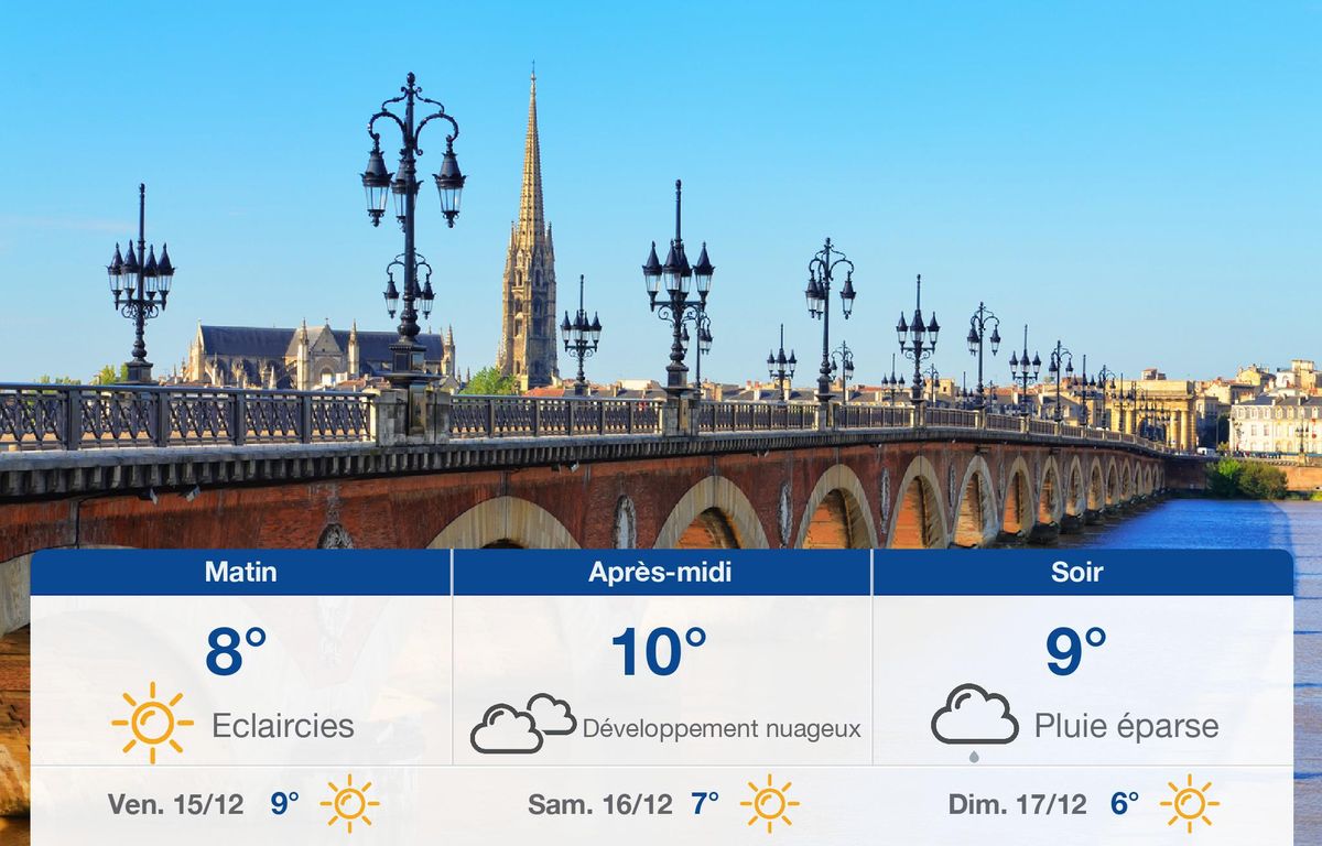 Météo Bordeaux: prévisions du jeudi 14 décembre 2023