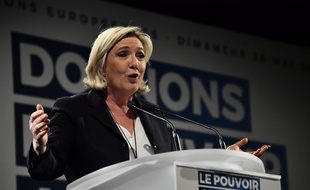La présidente du Rassemblement national Marine Le Pen, à Roquevaire le 22 mars 2019.