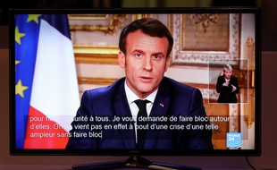 Emmanuel Macron lors de son allocution aux Français concernant le coronavirus