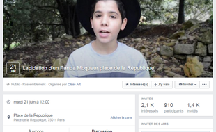 Capture d'écran d'un «événement» Facebook lancé en mars 2016.