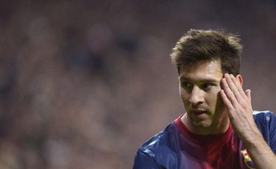 L'Argentin de Barcelone Lionel Messi, le 23 avril 2013, à Munich contre le Bayern.