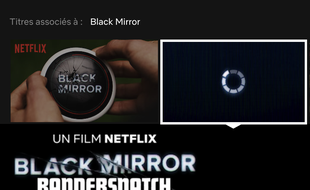Capture d'écran de la recherche «Black Mirror» sur Netflix le 26 décembre 2018.