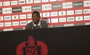 Wylan Cyprien en conférence de presse ce lundi midi.
