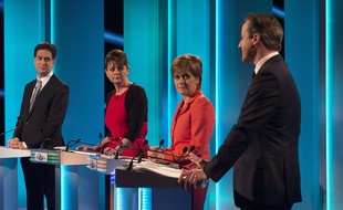 Le débat des chefs de parti avant les législatives en Grande-Bretagne, le 2 avril 2015, à Manchester.