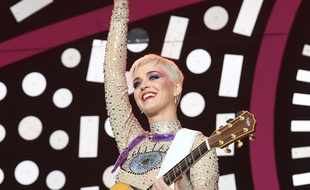 La chanteuse Katy Perry à l'édition 2017 du festival Glastonbury.