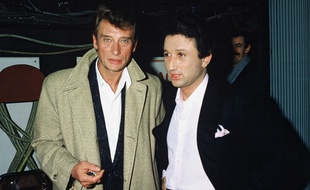 Johnny Hallyday et Michel Drucker dans l'émission «Champs Elysées».