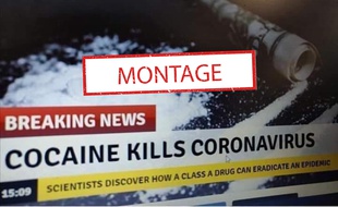 Cette photo Twitter fait croire que la cocaïne peut tuer le coronavirus.