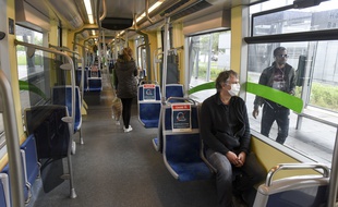 Une rame de tramway de la Semitan, à Nantes.